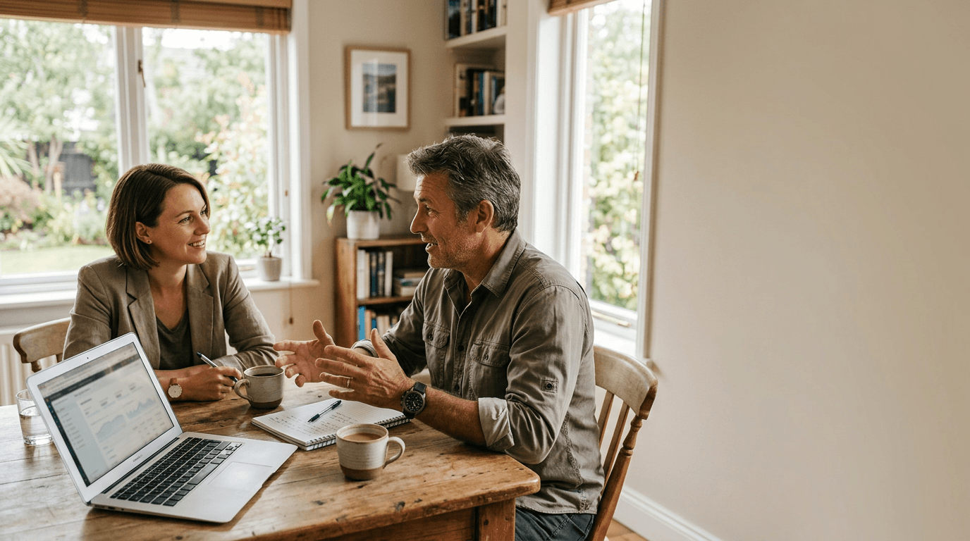 An advisor listening to a business owner.