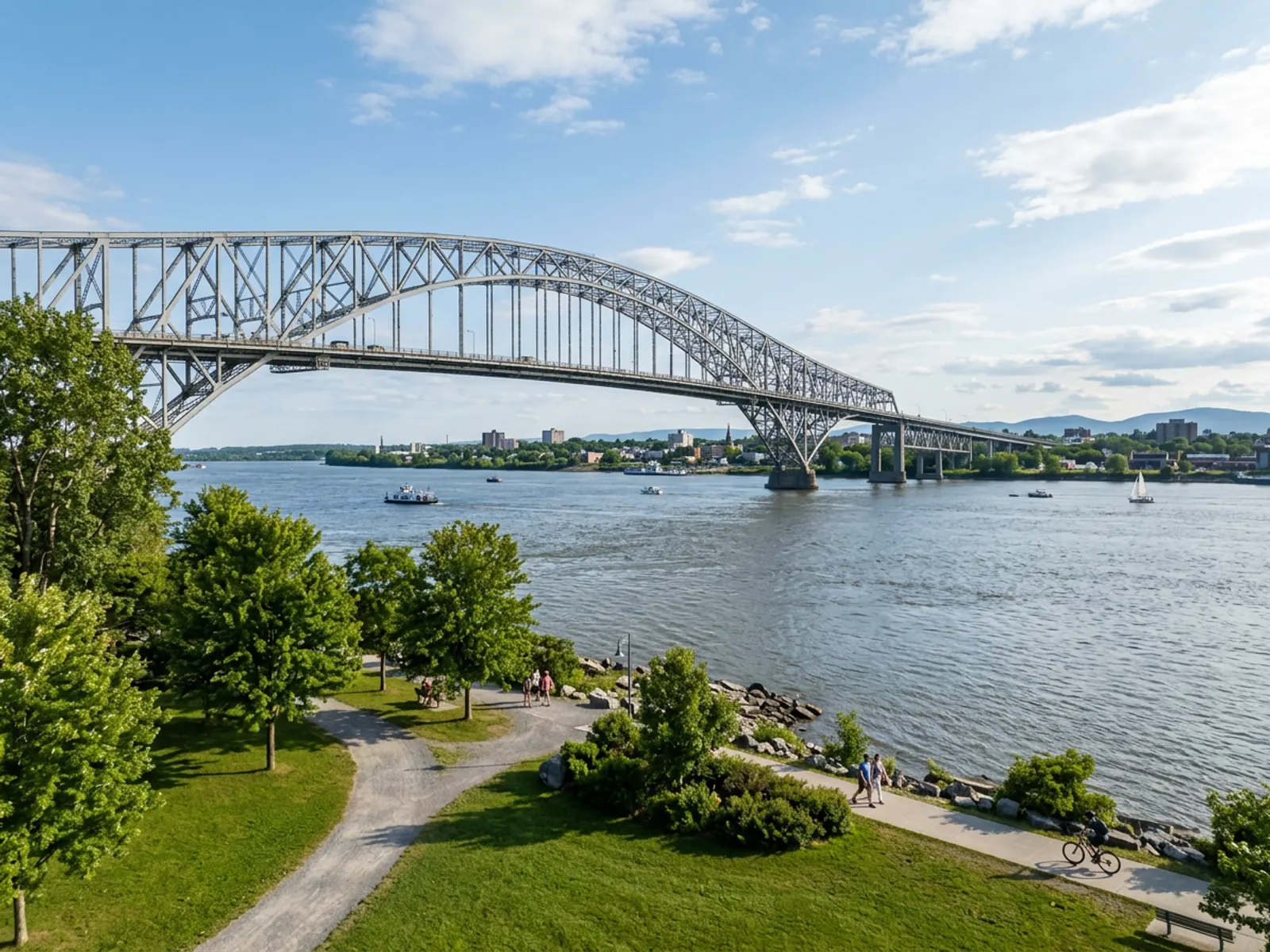 Laviolette Bridge and downtown Trois-Rivières.
